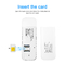 De witte Dongle Cat4 Sim Card Slot Wifi Dongle van MINI Portable 4G USB
